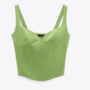 Zara green corset top